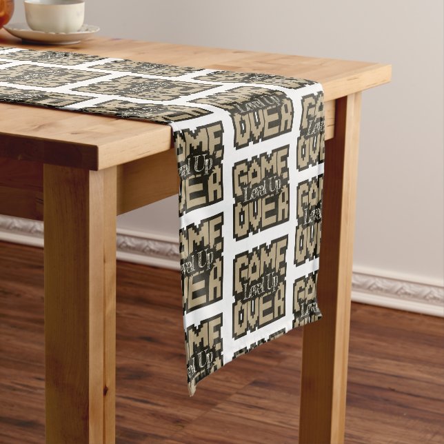 Game Over, Level Up: Retro Pixel Sandbox Adventure Short Table Runner (In Situ)