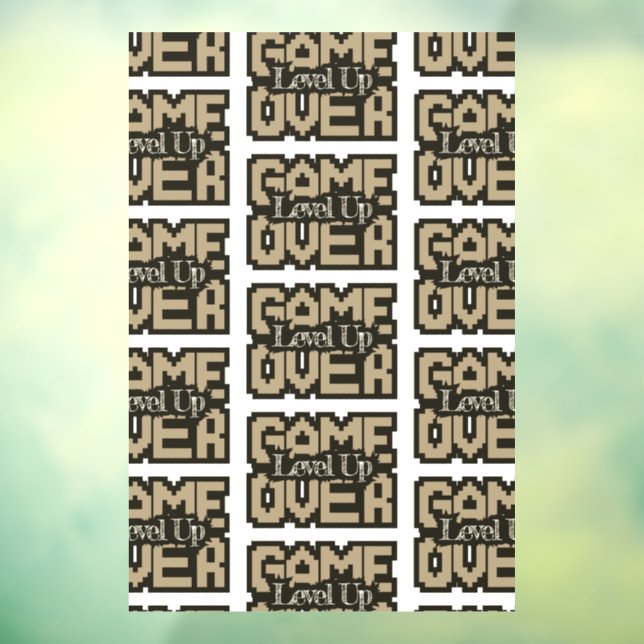 Game Over, Level Up: Retro Pixel Sandbox Adventure Window Cling (Sheet 3)