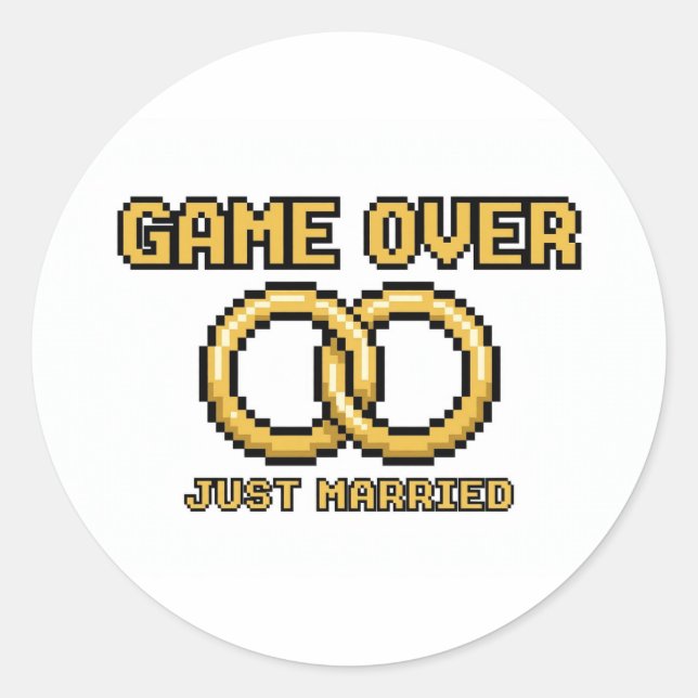 Game Over Married Funny Sticker (Front)
