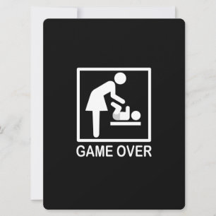 Game Over Mum Funny Black and White Pictogram