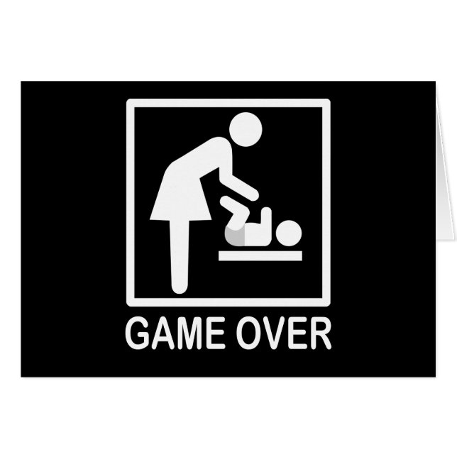 Game Over Mum Funny Black and White Pictogram (Front Horizontal)