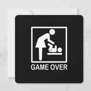 Game Over Mum Funny Black and White Pictogram