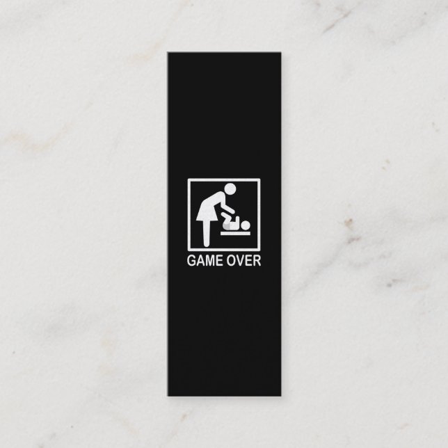 Game Over Mum Funny Black and White Pictogram Calling Card (Front)