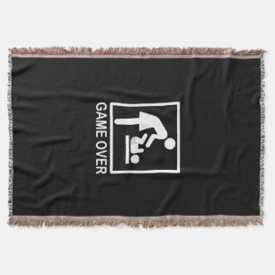 Game Over Mum Funny Black and White Pictogram Throw Blanket