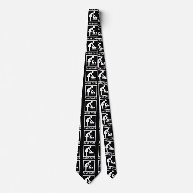 Game Over Mum Funny Pictogram Tie (Front)