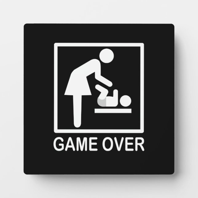Game Over Mum Funny Signage Pictogram Plaque (Front)