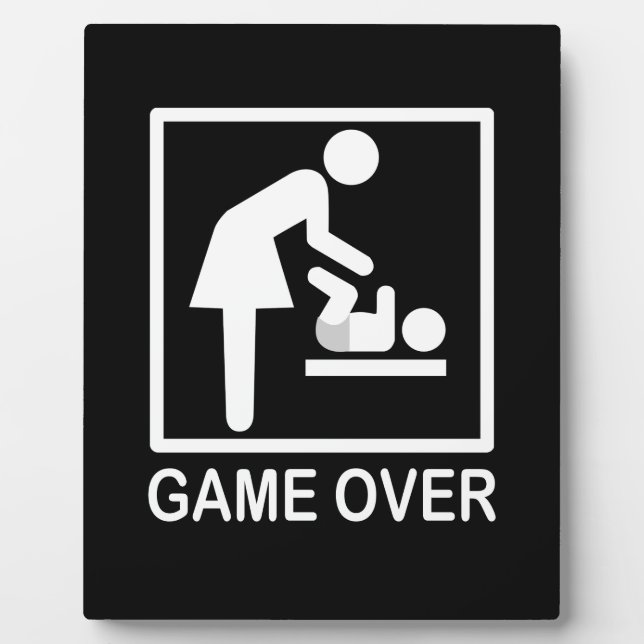 Game Over Mum Humourous Pictogram Plaque (Front)