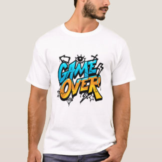 Game Over Neon Splash - Vibrant Neon Gaming Design T-Shirt