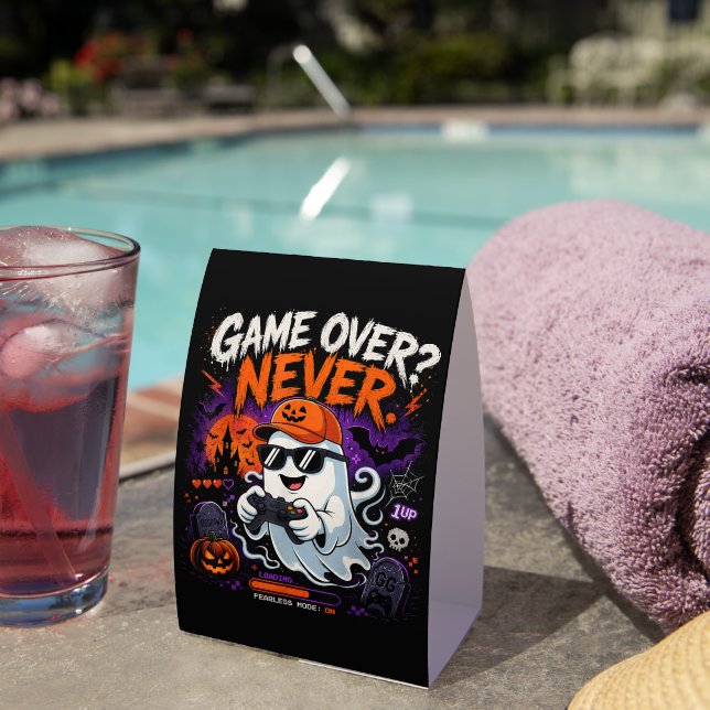 Game Over Never Funny Gamer Ghost Halloween (Insitu(On Table))