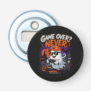 Game Over Never Funny Gamer Ghost Halloween Bottle Opener