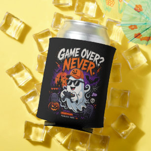 Game Over Never Funny Gamer Ghost Halloween Can Cooler
