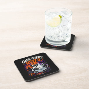 Game Over Never Funny Gamer Ghost Halloween Coaster