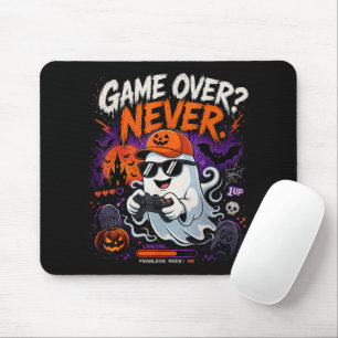 Game Over Never Funny Gamer Ghost Halloween Mouse Mat