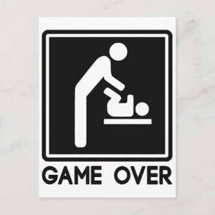 Game Over New Baby for Parent Dad Announcement Postcard