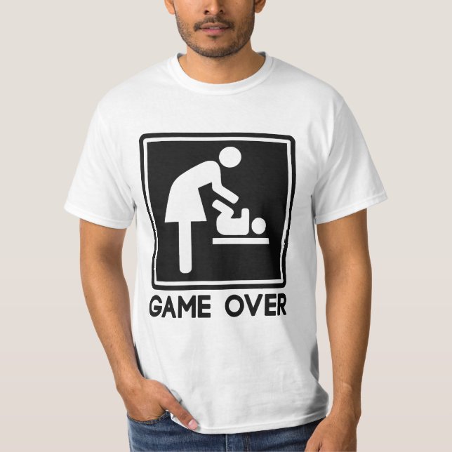 Game Over New Baby for Parent Mum T-Shirt (Front)