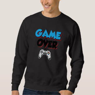 Game Over Play Again Yes No Video Game Player Gami Sweatshirt