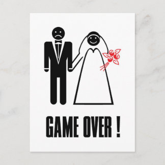 GAME OVER Postcard Thank you Invitation card