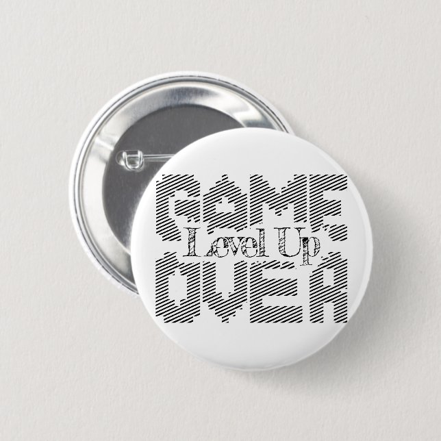 Game Over: Restore Old-School Fun, Level Up Today 6 Cm Round Badge (Front & Back)
