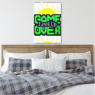 Game Over, Revive Vintage Classics and Level Up Canvas Print