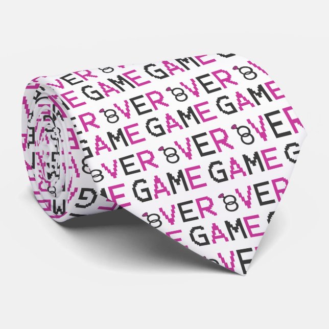 Game over ring wedding T-Shirt Tie (Rolled)