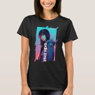 Game Over Sad Japanese Girl Vaporwave Aesthetic T-Shirt