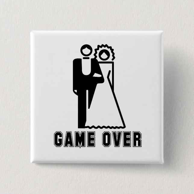 GAME OVER T-shirt 15 Cm Square Badge (Front)