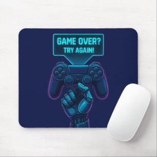 Game Over? Try Again! – Cool Futuristic Gamer Mouse Mat