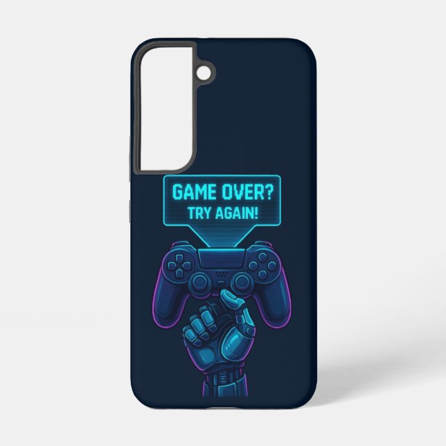 Game Over? Try Again! – Futuristic Gamer Phone  Samsung Galaxy S22 Case (Back)