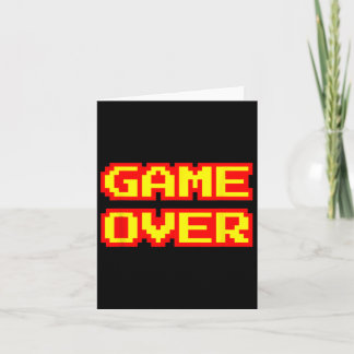 Game Over Vintage Retro Arcade Video Games Gaming  Card