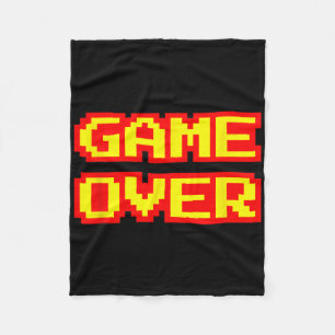 Game Over Vintage Retro Arcade Video Games Gaming  Fleece Blanket