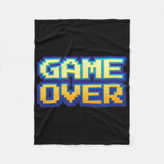 Game Over Vintage Retro Video Game Arcade 80s 90s  Fleece Blanket