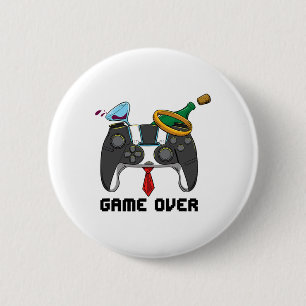 Game Over Wedding Bachelor Party Groom Valentines 6 Cm Round Badge
