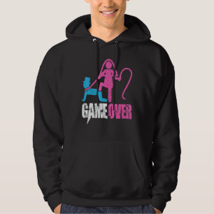 Game Over Wedding Bride and Groom Bachelor Party Hoodie