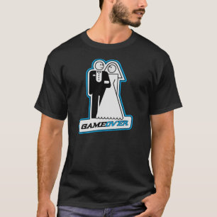 Game Over Wedding Bride & Groom TShirt (blue)
