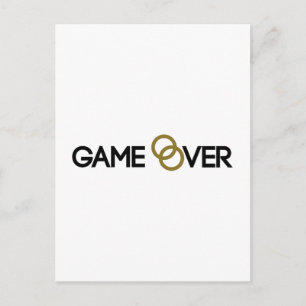 Game over Wedding rings Postcard