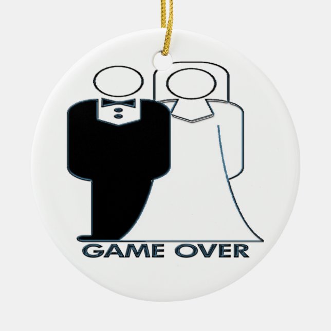 Game Over Your Married Wedding Ornament (Front)