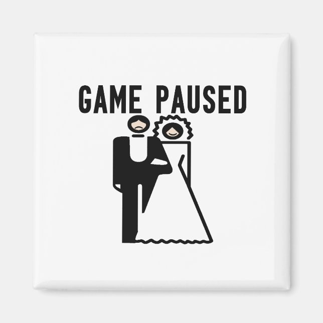 Game Paused Bride & Groom Magnet (Front)
