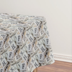 Game Pieces Letter Tiles  Photography Art Tablecloth