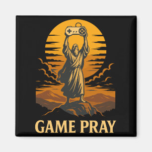Game Pray Jesus Funny Gamer Meme Retro Video Game Magnet