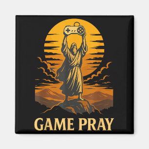 Game Pray Jesus Funny Gamer Meme Retro Video Game Magnet