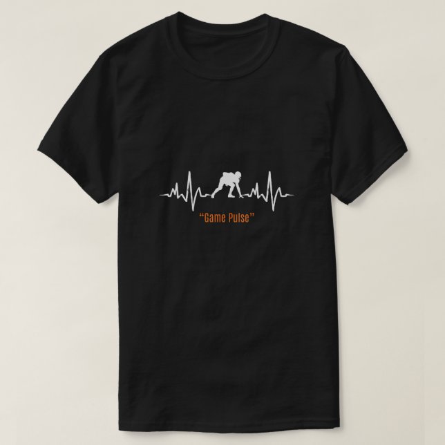 Game Pulse Gamer Shirt with Heartbeat Design (Design Front)