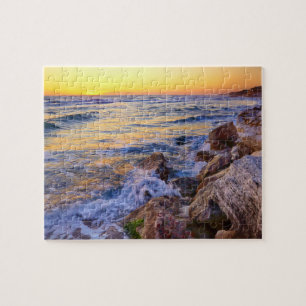 Game Puzzle-Beach Sunset Scene Jigsaw Puzzle