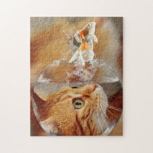 Game Puzzle-Cat & Goldfish Jigsaw Puzzle