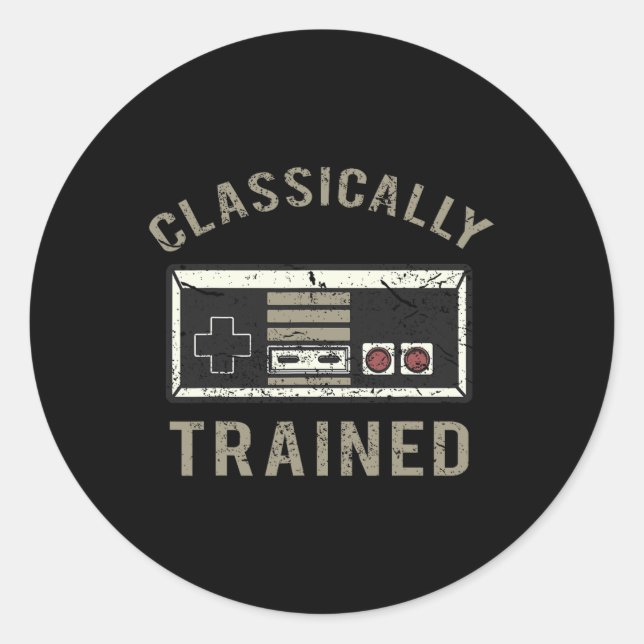 Game Retro Vintage Distressed 3  Classic Round Sticker (Front)