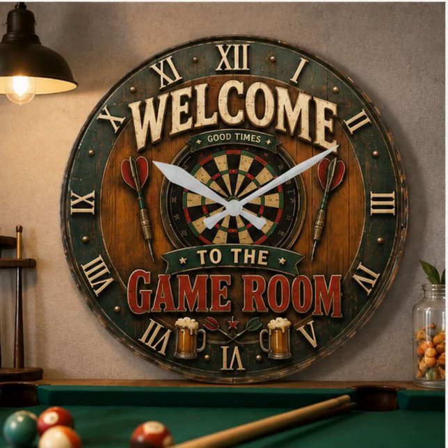 Game Room Dartboard Rustic Pub Bar Decor  Large Clock (Creator Uploaded)