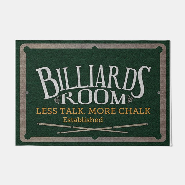 Game Room Decoration, Billiards Room  Doormat (Front)