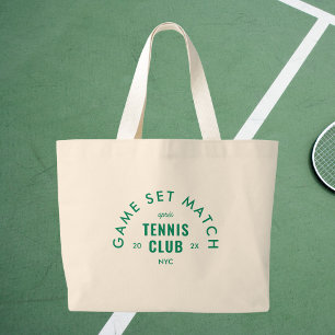 Game Set Match Après Tennis Club Custom  Large Tote Bag