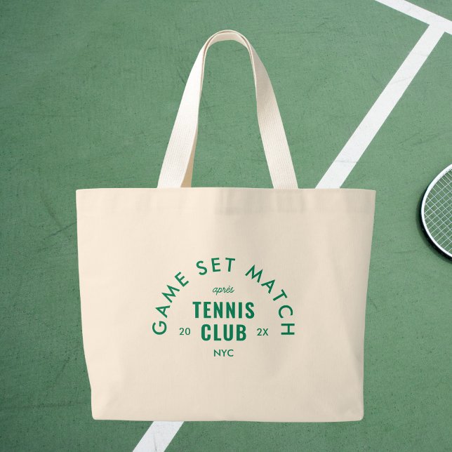 Game Set Match Après Tennis Club Custom  Large Tote Bag (Creator Uploaded)