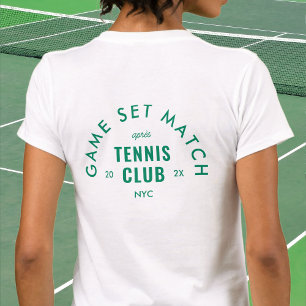 Game Set Match Après Tennis Club Custom White T-Shirt