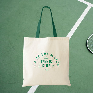 Game Set Match Après Tennis Club Green Handle Tote Bag